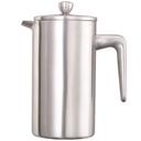 Service Ideas 18/8 Stainless Steel Brushed Finish Double Wall French Coffee Press, 0.8 Liter Capacity