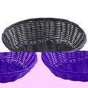 Tablecraft Black Oval Handwoven Basket, 9 x 6 x 2.25 inch -- 12 per case