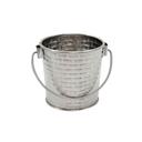 Tablecraft Brickhouse Collection Stainless Steel with Embossed Brick Pattern Small Round Pail with Handle, 9 Ounce Capacity