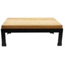 Tablecraft Black Powder Coated Frame Riser with Wood Butcher Block Top, 18.5 x 12.5 x 6.5 inch