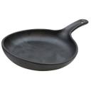 Tablecraft Cast Iron Finish Round Melamine Skillet with 3 inch Handle, 6.5 x 6.5 x 1.75 inch