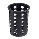 Tablecraft Black Polypropylene Flatware Cylinder, 4.375 x 4.375 x 5.5 inch -- 12 per case