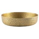 Tablecraft Crackle Collection Gold Powder Coated Finish Round Platter, 8.5 inch