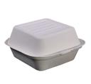 KITCH 24/7 White Compostable Molded Fiber Hinged Container, 6 x 6 inch -- 500 per case