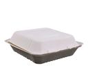 KITCH 24/7 White Compostable Molded Fiber Hinged Container, 9 x 9 inch -- 200 per case