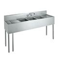 Krowne 3-Compartment Convenience Store Sink with Two 18 inch Drainboards, 72 x 19 x 36 inch
