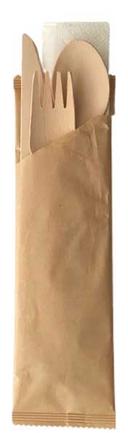 Foodstiks Compostable 4 Piece Wook Cutlery Set -- 1200 per case