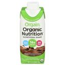 Orgain Organic Creamy Chocolate Fudge Nutritional Shake, 11 Fluid Ounce -- 12 per case