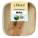 Dtocs Palm Leaf 4 inch Square Disposable Dessert Plate -- 50 per case