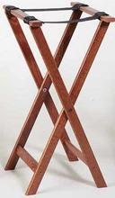 American Metalcraft Walnut Finish Wood Tray Stand, 31 inch