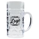 HOWW German Beer Mug with Handle with 1 COLOR Custom Logo, 1 Liter Capacity -- 96 per case