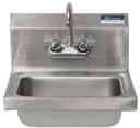 BK Resources 304 Stainless Steel Standard Splash Mount Wall Sink with 14 x 10 x 5 inch Faucet Bowl