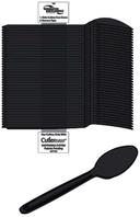 WNA Comet Cutlerease Medium Heavy Weight Black Polystyrene Bulk Teaspoon, 6 inch -- 960 per case