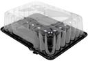 Pactiv RPET Black Base 1/4 Tab Sheet Cake container with 4.25 inch Rose Dome Lid, 8 Ounce Capacity -- 50 per case