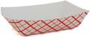 Southern Champion Tray Red Check Paperboard Rectangular Food Tray, 4 x 2.75 x 1.03 inch -- 1000 per case