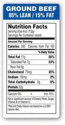 Epsen Hilmer Graphics 85 Percent Lean 15 Percent Fat Royal Blue Ground Beef Label, 1.5 x 3.0 inch -- 1000 per roll