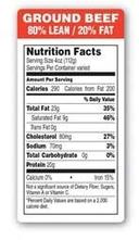 Epsen Hilmer Graphics 80 Percent Lean 20 Percent Fat Red Ground Beef Label, 1.5 x 3.0 inch -- 1000 per roll