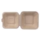Premier Essential Kraft Paper Molded Fiber Hamburger Clamshell Container, 6 inch -- 500 per case