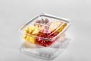 Lacerta Clear Polyethylene Terephthalate 4 Compartment Snack Container with Lid Only -- 260 per case
