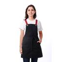 Chef Works Jet Black Berkeley Short Snap Bib Apron for Unisex, 27.5 inch Long x 28.7 inch Wide