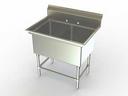 Aero 18 Gauge 304 Stainless Two Compartment NSF Sink, 23.4 x 41.5 x 24 inch.