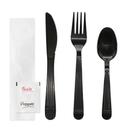 Northwest Enterprises Party Essentials Black Heavy Weight Polypropylene 6 Piece Cutlery Set -- 250 set per case