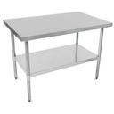 John Boos 18 Gauge Stainless Steel Economy Flat Top Work Table with Galvanized Base and Shelf, 84 x 24 inch.