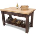 John Boos Grazzi Warm Cherry Stain Base Hard Maple Edge Grain Top Table, 60 x 28 x 2 1/4 inch.