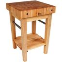 John Boos Cream Finish Maple Pro Prep Block with Stainless Steel Towel Bar and Drawer, 30 x 24 x 4 inch.