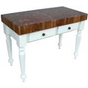 John Boos Black Base Rustica Walnut End Grain Top Table, 48 x 24 x 4 inch.