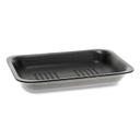 Pactiv Polystyrene Black Number 2 Supermarket Tray, 5.88 x 8.38 x 1.21 inch -- 500 per case