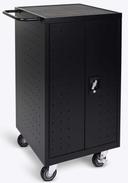 Luxor Black 18-Laptop / Chromebook Charging Cart, 25 x 21.25 x 39.75 inch Height