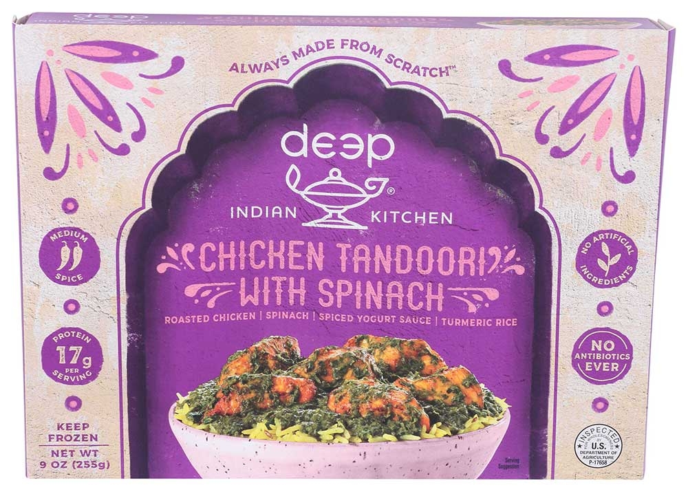 Deep Indian Kitchen Chicken Tandoori with Spinach and Turmeric Rice, 9 Ounce -- 12 per case