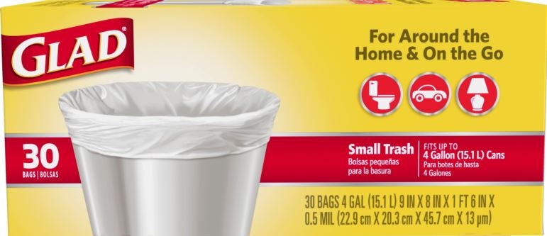 Glad Flat Top Small Garbage Bag, 30 count per pack -- 6 per case.