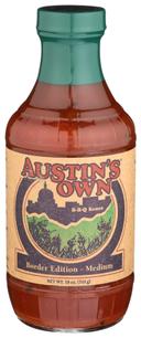 Austins Own Border Edition Medium Bbq Sauce, 18 Ounce -- 6 per case