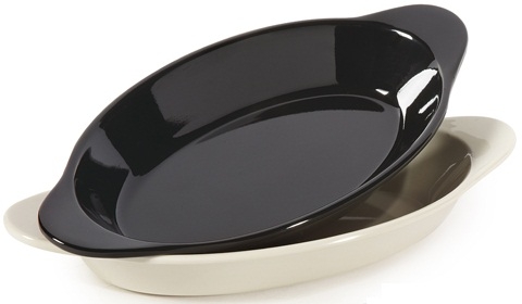 GET Enterprises Melamine Black Oval Side Dish, 10 Ounce -- 24 per case