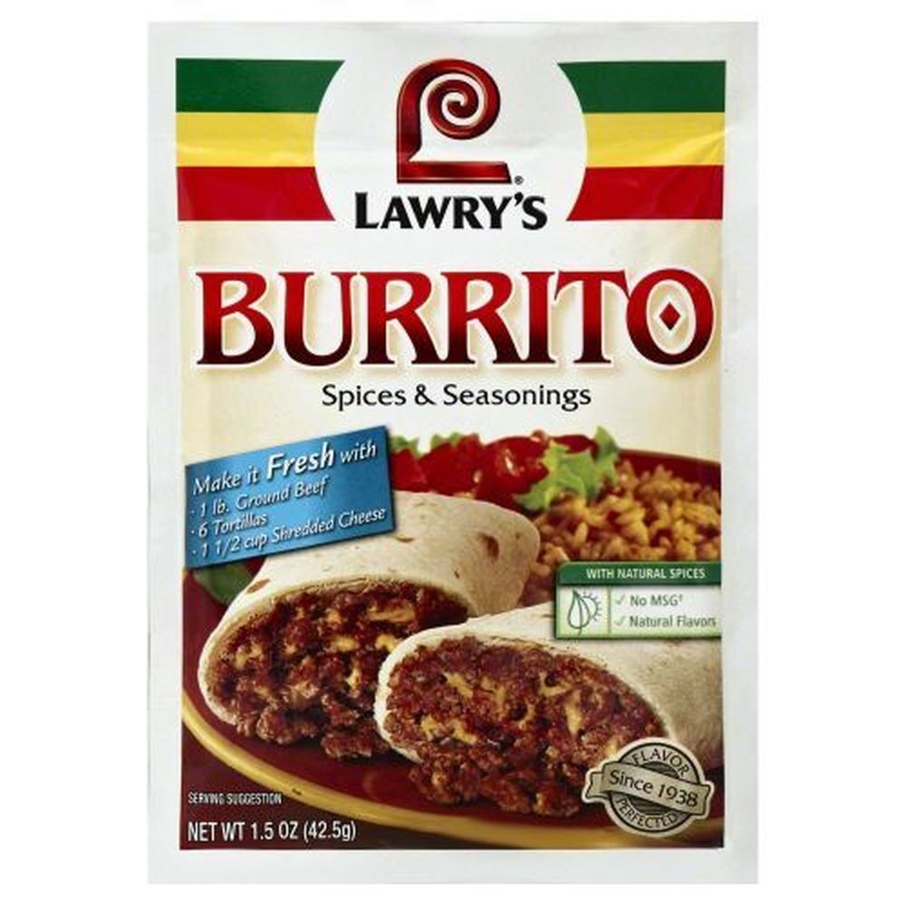 Lawrys Burrito Seasoning Mix, 1.5 Ounce -- 12 per case