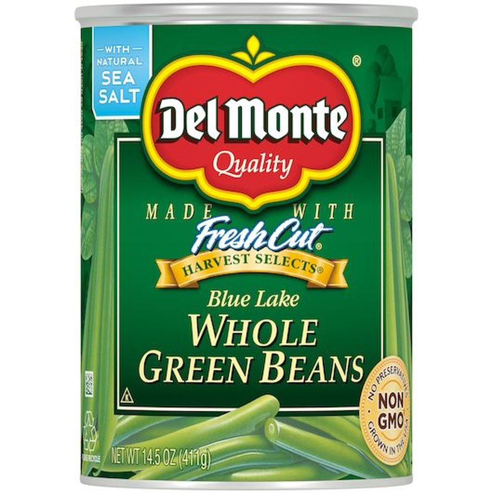 Del Monte Harvest Selects Blue Lake Fresh Cut Whole Green Beans, 14.5 Ounce Can -- 12 per case