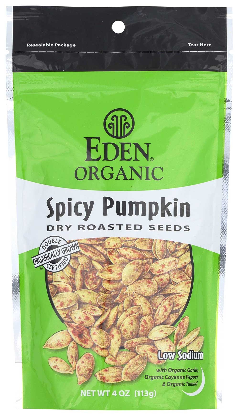 Eden Foods Organic Tamari Dry Roasted Spicy Pumpkin Seed, 4 Ounce -- 15 per case.