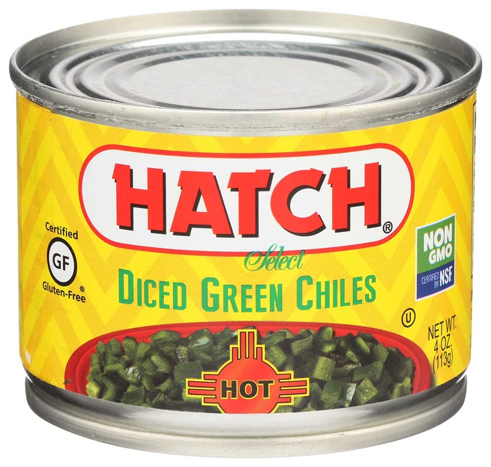 Hatch Chili Hot Diced Green Chili, 4 Ounce -- 24 per case.
