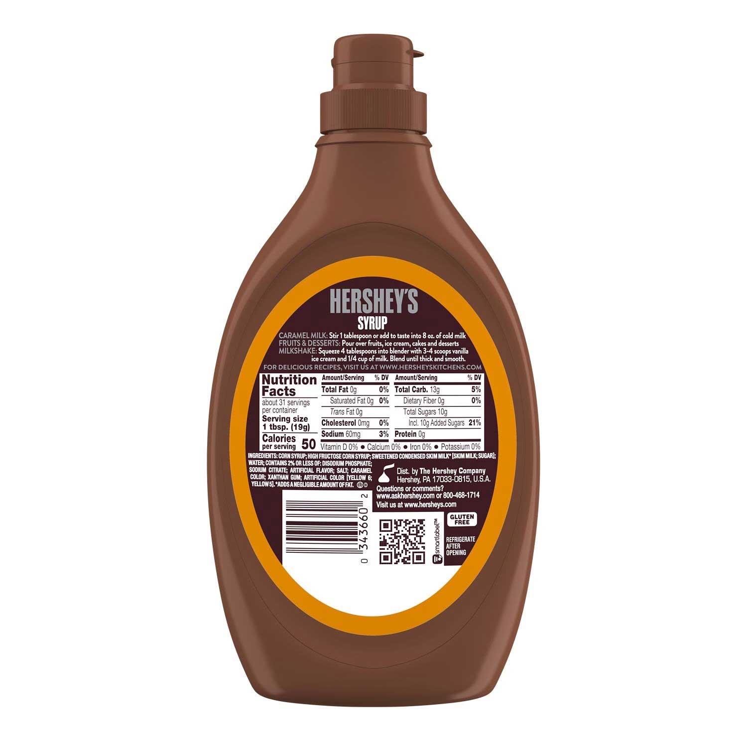 Hershey's Caramel Flavored Syrup, 22 Ounce Bottle -- 12 per case