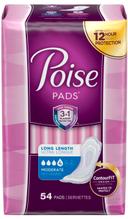 Poise Moderate Long Pads, 54 count per pack -- 2 per case.