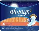 Always Overnight Maxi Pad with Wings, 26 count per pack -- 6 per case.