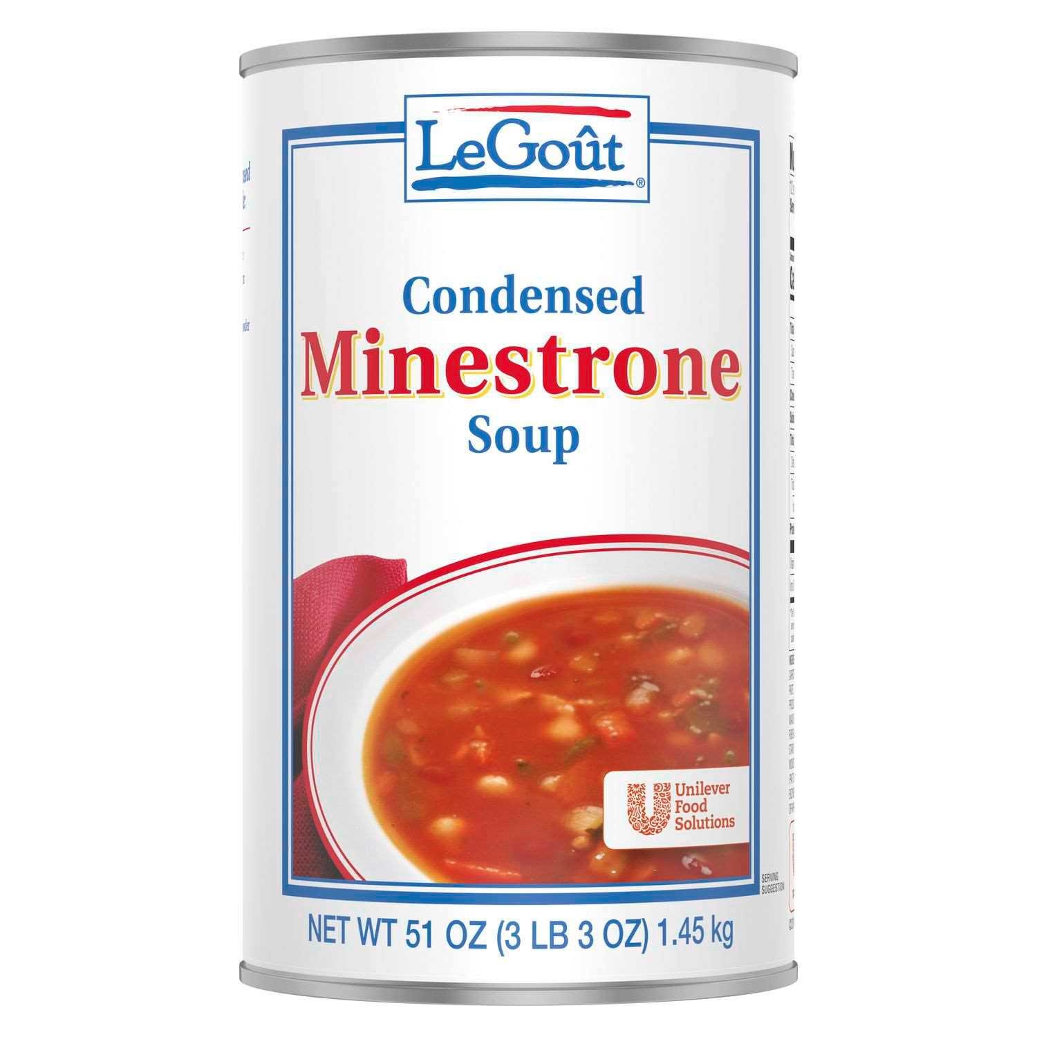 Single LeGout Minestrone Condensed Canned Soup, 51 Ounce