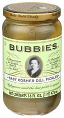 Bubbies Baby Kosher Dill Pickles, 16 Ounce -- 6 per case