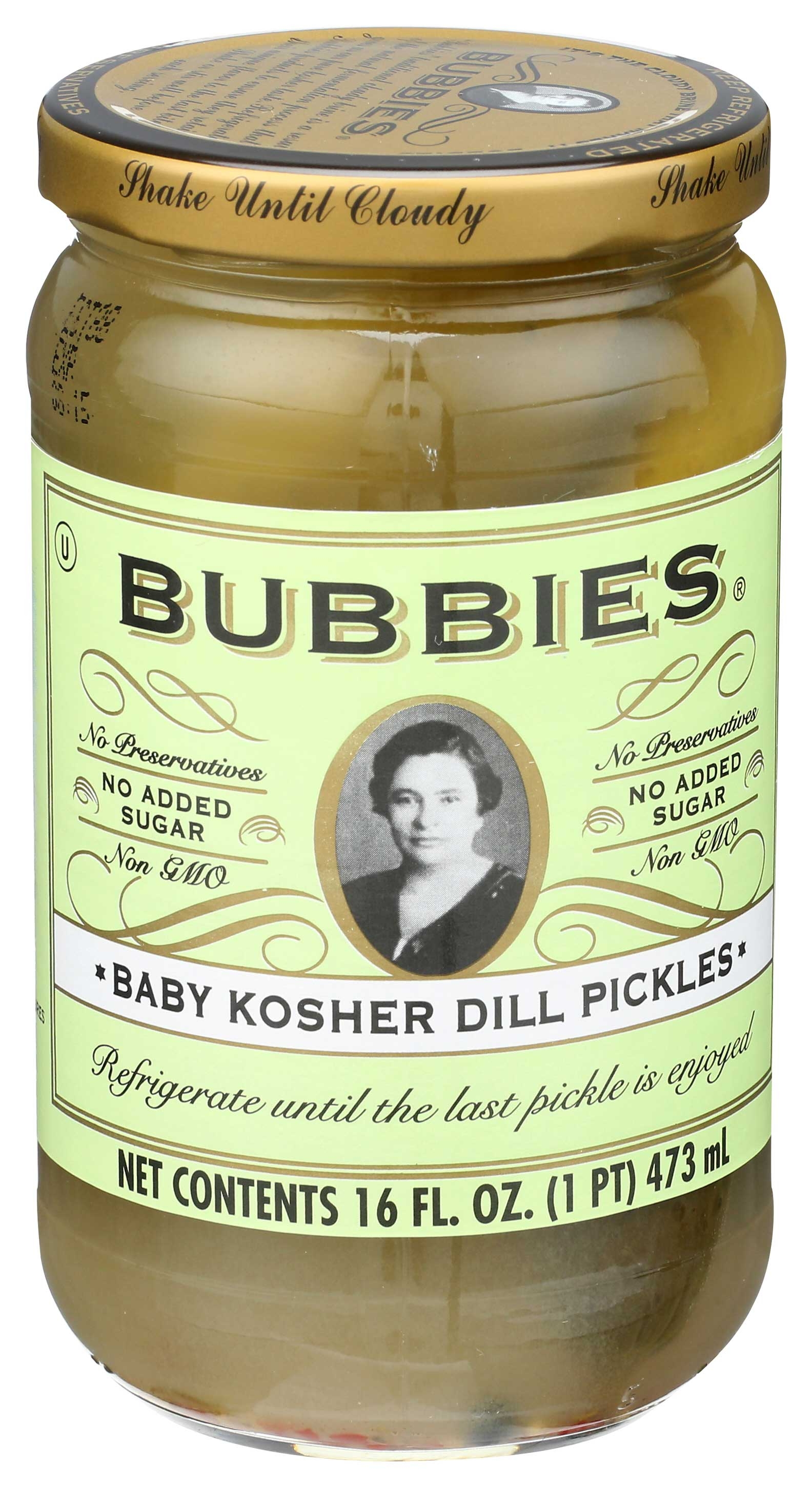 Bubbies Baby Kosher Dill Pickles, 16 Ounce -- 6 per case
