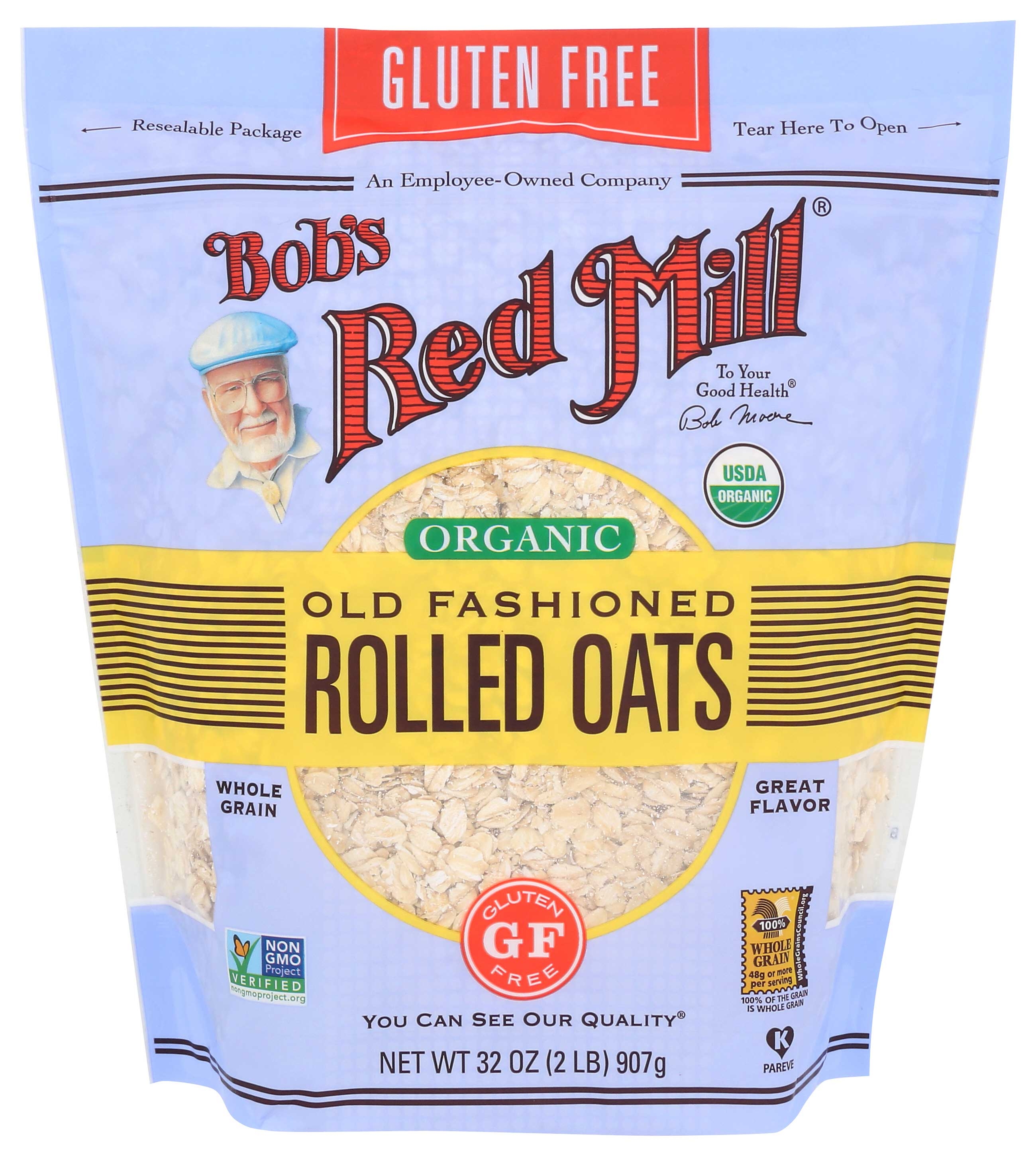 Bobs Red Mill Gluten Free Organic Old Fashioned Rolled Oats, 32 Ounce -- 4 per case