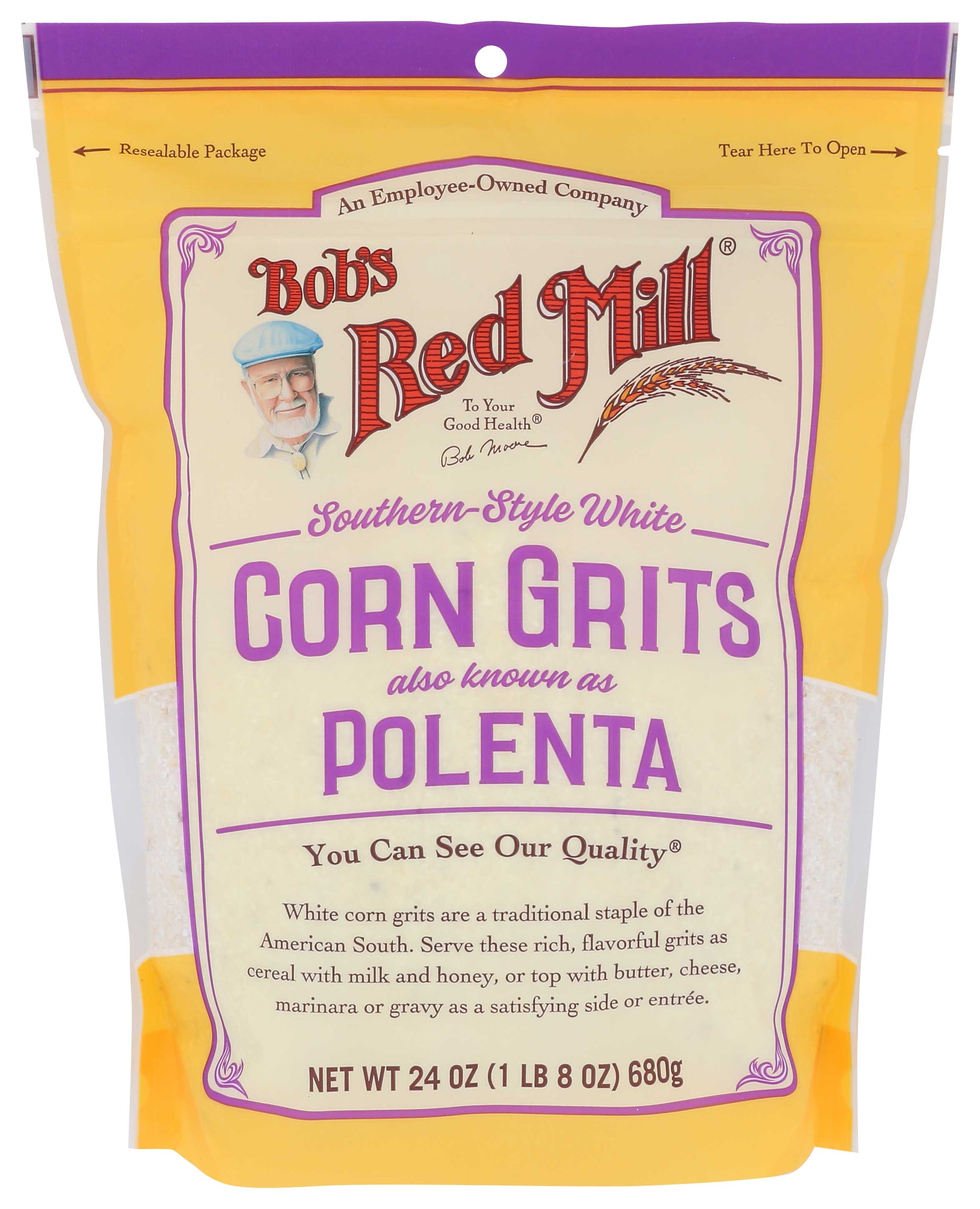 Bobs Red Mill White Corn Grits/Polenta, 24 Ounce -- 4 per case