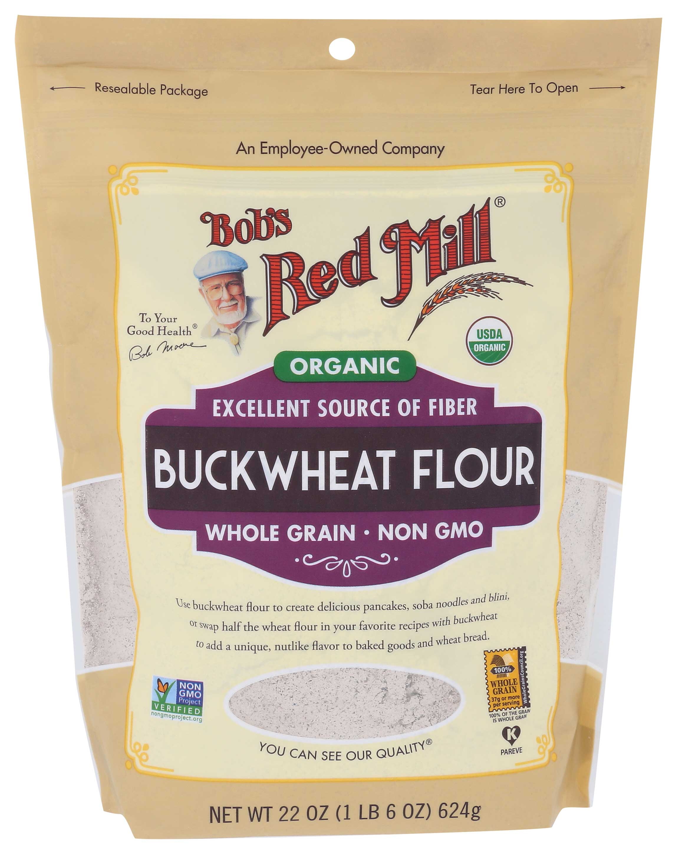 Bobs Red Mill Organic Buckwheat Flour, 22 Ounce -- 4 per case