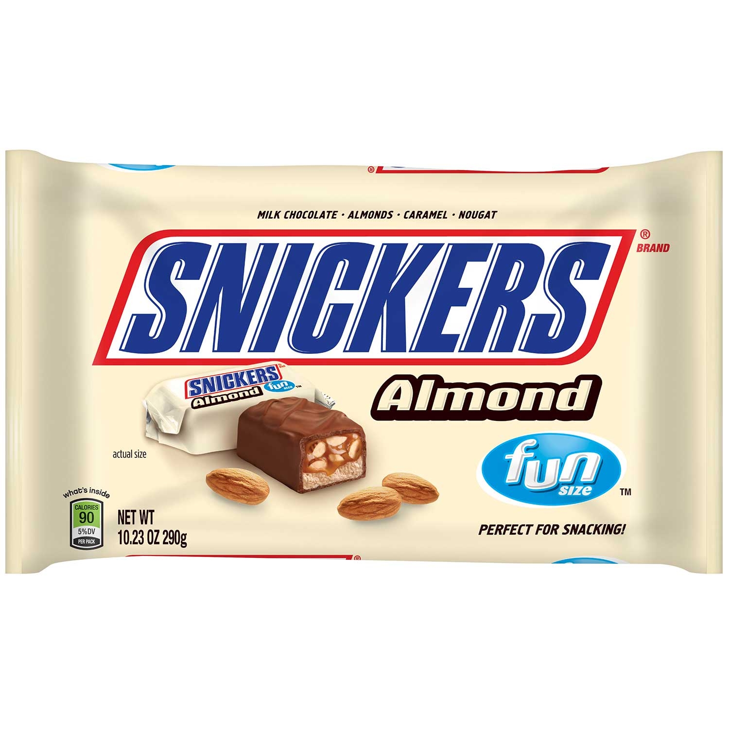 Snickers Almond Fun Size Chocolate Candy Bar, 10.23 Ounce -- 12 per case.